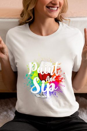 Wine Lover Drinkers Graphic Paint and Sip Party Drinking T-Shirt