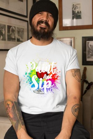 Wine Lover Drinkers Graphic Paint and Sip Party Drinking T-Shirt