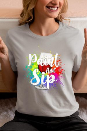 Wine Lover Drinkers Graphic Paint and Sip Party Drinking T-Shirt