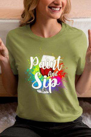 Wine Lover Drinkers Graphic Paint and Sip Party Drinking T-Shirt