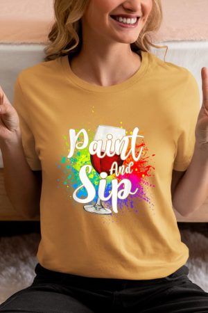 Wine Lover Drinkers Graphic Paint and Sip Party Drinking T-Shirt