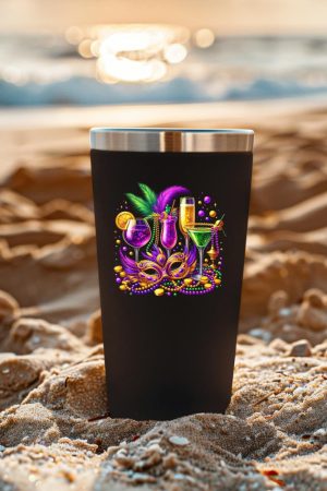 Mardi Gras Glass Of Wine Drinking Team Wine Festival Parade Tumbler
