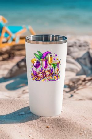 Mardi Gras Glass Of Wine Drinking Team Wine Festival Parade Tumbler