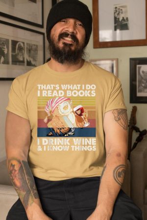 Vintage Owl That's What I Do I Read Books I Drink Wine T-Shirt