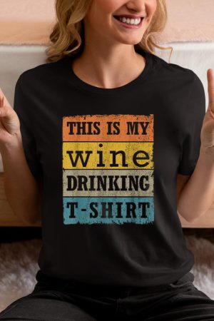 This Is My Wine Drinking T-Shirt Vintage Retro Wine Lover T-Shirt