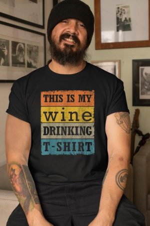 This Is My Wine Drinking T-Shirt Vintage Retro Wine Lover T-Shirt