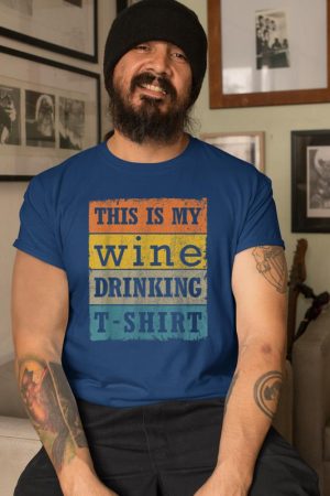This Is My Wine Drinking T-Shirt Vintage Retro Wine Lover T-Shirt