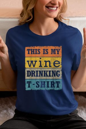 This Is My Wine Drinking T-Shirt Vintage Retro Wine Lover T-Shirt