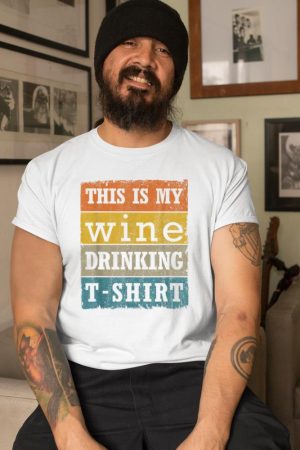 This Is My Wine Drinking T-Shirt Vintage Retro Wine Lover T-Shirt