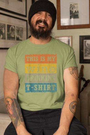 This Is My Wine Drinking T-Shirt Vintage Retro Wine Lover T-Shirt