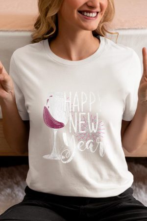 New Year Party Wine Glass Happy New Year New Years Eve T-Shirt