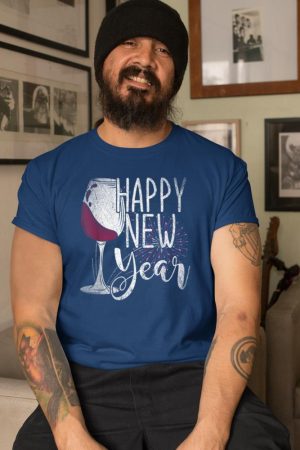 New Year Party Wine Glass Happy New Year New Years Eve T-Shirt