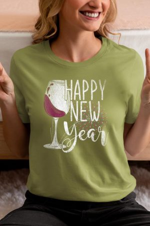 New Year Party Wine Glass Happy New Year New Years Eve T-Shirt