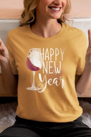 New Year Party Wine Glass Happy New Year New Years Eve T-Shirt