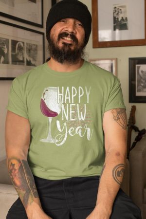 New Year Party Wine Glass Happy New Year New Years Eve T-Shirt