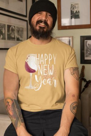 New Year Party Wine Glass Happy New Year New Years Eve T-Shirt