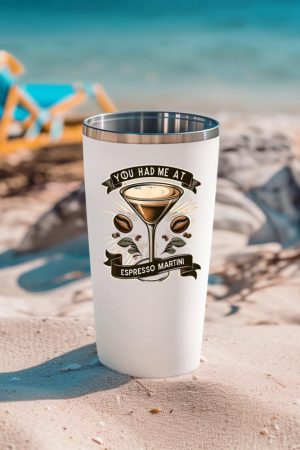 You Had Me at Espresso Martini Elegant Coffee Cocktail Art Tumbler