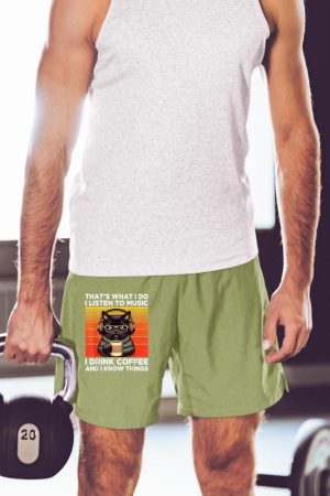 That's What I Do I Listen To Music I Drink Coffee Funny Cat Short