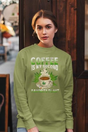 Cannabis Coffee Marijuana 420 Humor Caffeine Pot Weed Sweatshirt