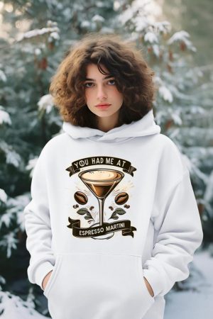 You Had Me at Espresso Martini Elegant Coffee Cocktail Art Hoodie