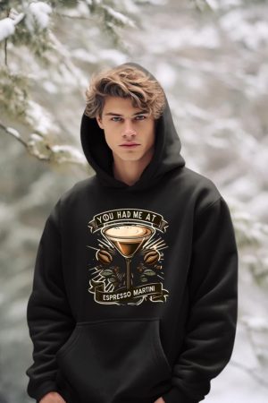 You Had Me at Espresso Martini Elegant Coffee Cocktail Art Hoodie