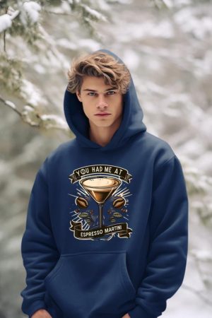 You Had Me at Espresso Martini Elegant Coffee Cocktail Art Hoodie