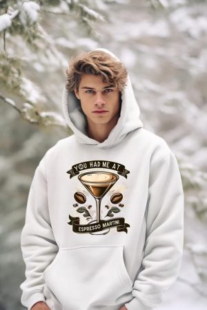 You Had Me at Espresso Martini Elegant Coffee Cocktail Art Hoodie