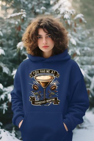 You Had Me at Espresso Martini Elegant Coffee Cocktail Art Hoodie