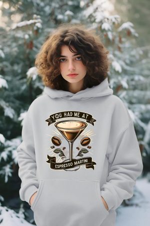 You Had Me at Espresso Martini Elegant Coffee Cocktail Art Hoodie