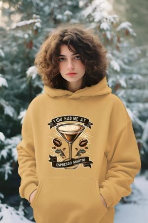 You Had Me at Espresso Martini Elegant Coffee Cocktail Art Hoodie