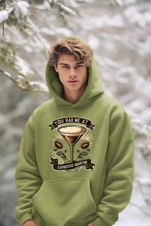 You Had Me at Espresso Martini Elegant Coffee Cocktail Art Hoodie