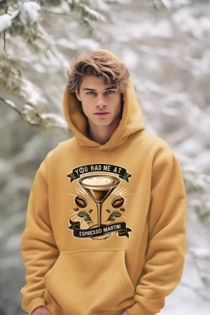 You Had Me at Espresso Martini Elegant Coffee Cocktail Art Hoodie