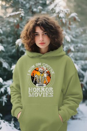 I Run on Coffee and Horror Movies Hoodie