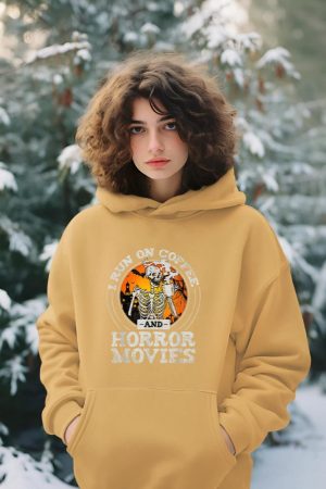 I Run on Coffee and Horror Movies Hoodie