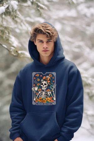 Messy Bun Coffee Lover Never Better Floral Skeleton Women Hoodie