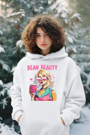 I heart Coffee I love Coffee Being Beuty Moel Girl Funny Pun Hoodie