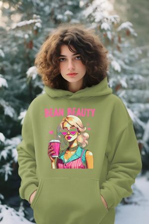 I heart Coffee I love Coffee Being Beuty Moel Girl Funny Pun Hoodie