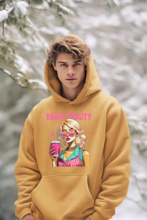 I heart Coffee I love Coffee Being Beuty Moel Girl Funny Pun Hoodie