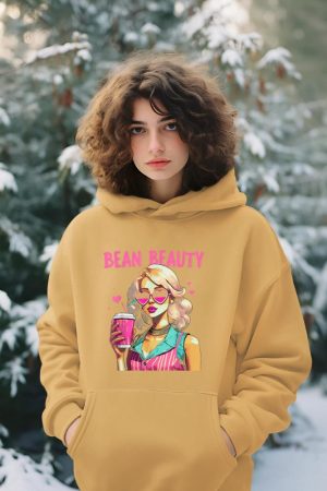 I heart Coffee I love Coffee Being Beuty Moel Girl Funny Pun Hoodie