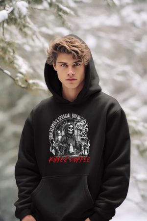 Grim Reaper's Special Brew Killer Coffee Funny Barista Tee Hoodie