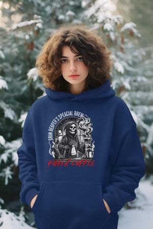 Grim Reaper's Special Brew Killer Coffee Funny Barista Tee Hoodie