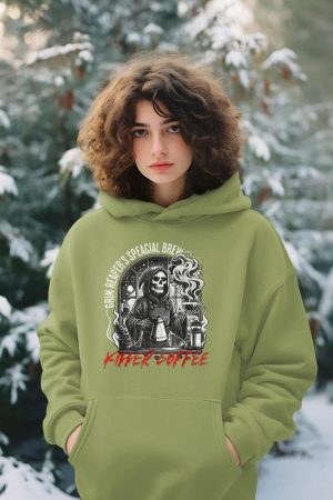 Grim Reaper's Special Brew Killer Coffee Funny Barista Tee Hoodie