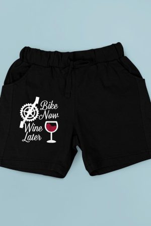 Bike Now Wine Later - Funny Biker Short
