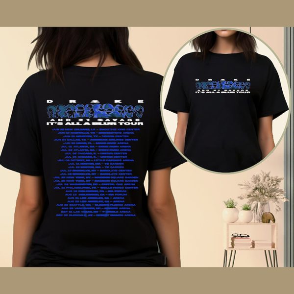 Drake 21 Savage T Shirt, Drake Its All A Blur Tour 2024 2025 Crewneck, Drake Merch Tee