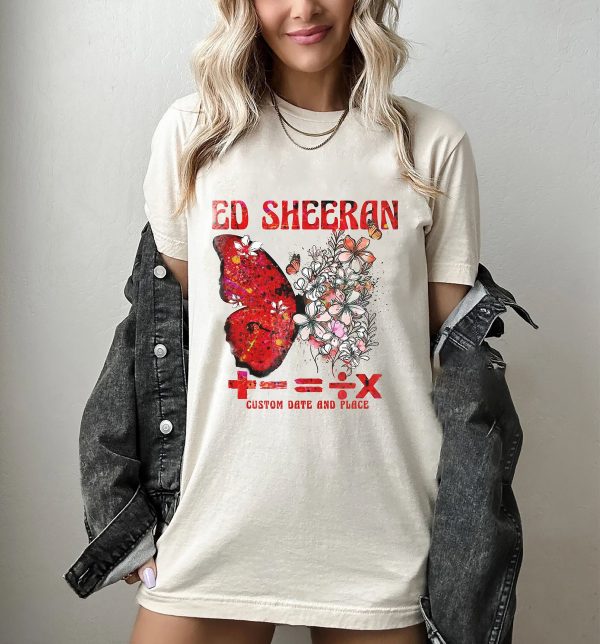 Ed Tour Butterfly Shirt, Custom Mathematics Tour Shirt, Ed Sheeran Concert Shirt,Mathematics America Tour,Ed Sheeran Fan Shirt