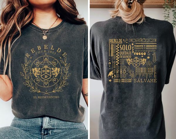 RBD Touring T Shirt, RBD Tour 2024 2025 tshirt, Soy Rebelde T-Shirt, RBD Touring 2 sides Shirt