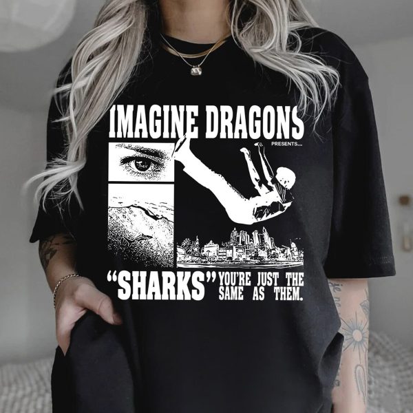 Vintage Sharks Imagine Dragons Shirt, Sharks Imagine Dragons Shirt, Imagine Dragons Mercury Tour 2024 2025 Shirt