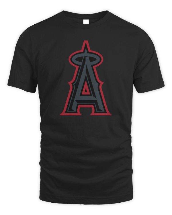 Mlb Los Angeles Angels Black Taylor Logo Hoodie Sweatshirt