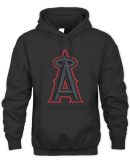 Mlb Los Angeles Angels Black Taylor Logo Hoodie Sweatshirt