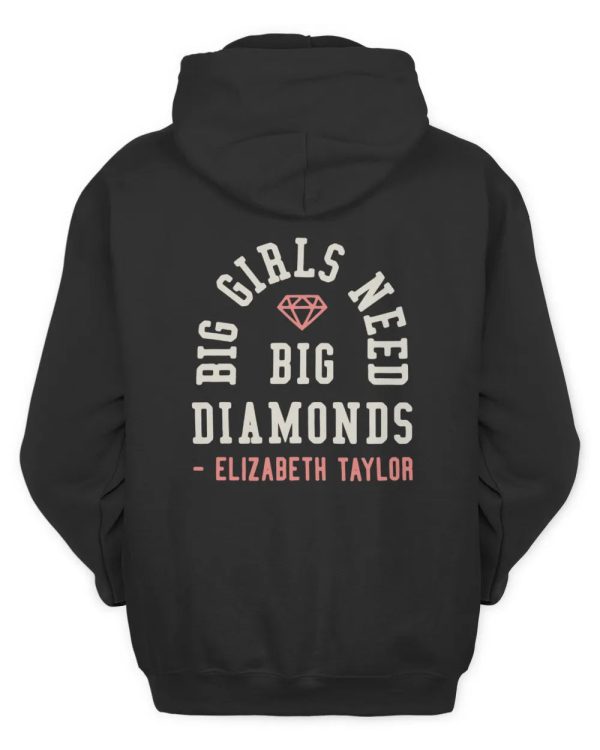 Elizabeth Taylor Merch Big Girls Need Big Diamonds T-Shirt - Image 3